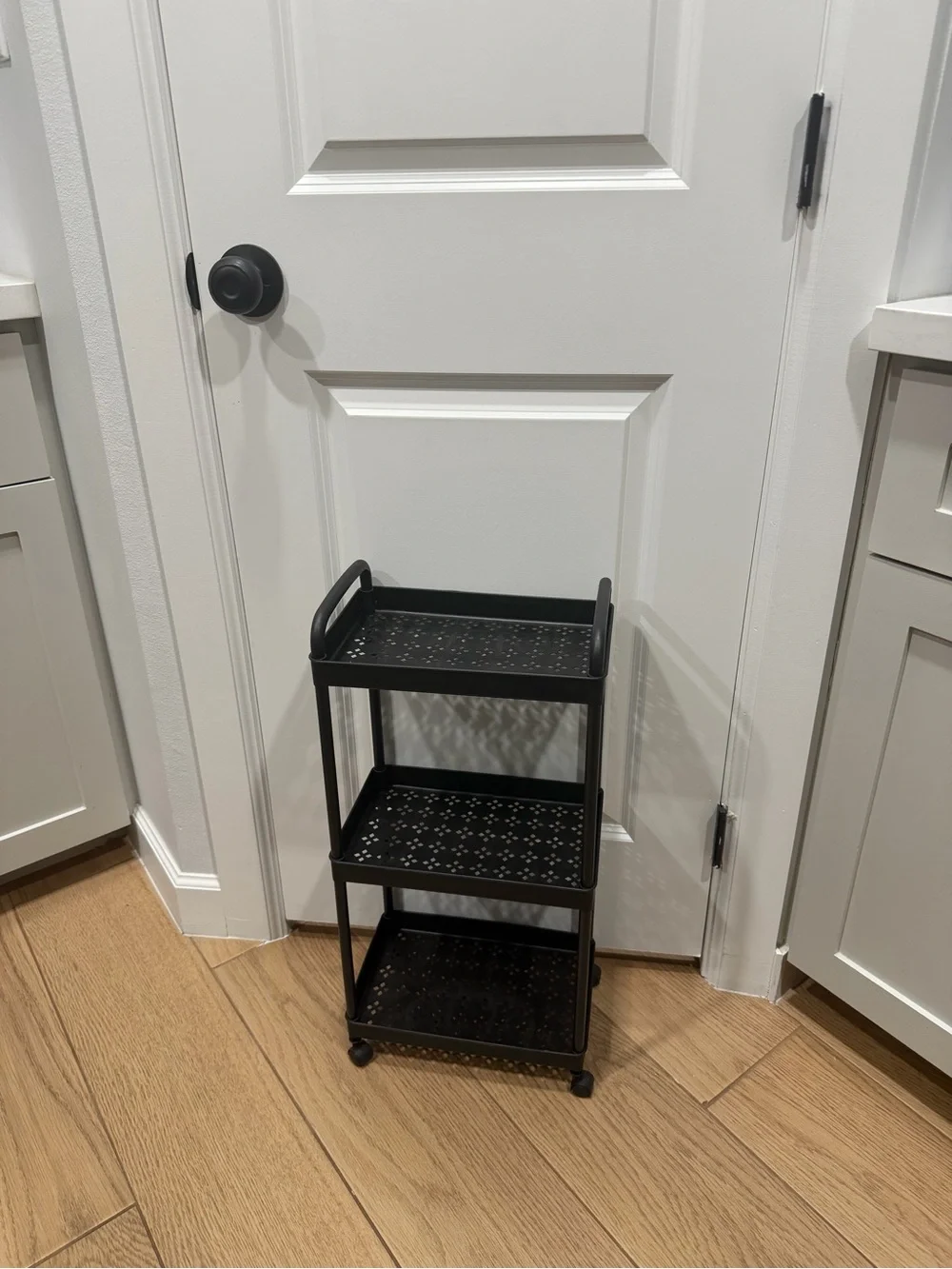 Black 3-Tier Rolling Storage Cart - Home Kitchen